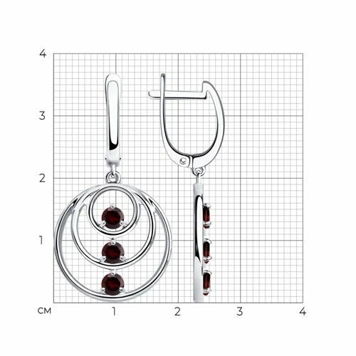 Серьги подвесные 92022270 серебро