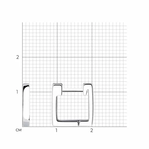 Серьги основа 94025886 серебро Квадрат
