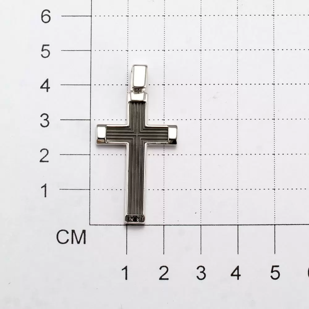Крест декоративный 03-3166.00ЧБ-17 серебро бриллиант