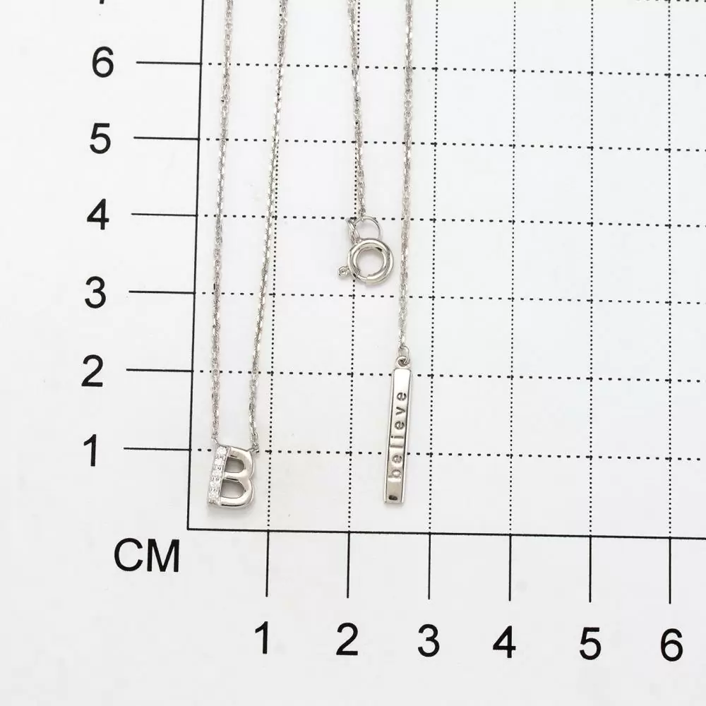 Колье 06-2980.02КЦ-00 серебро Буква В