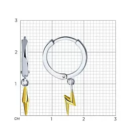 Серьги подвесные 94025324 серебро Молния_1