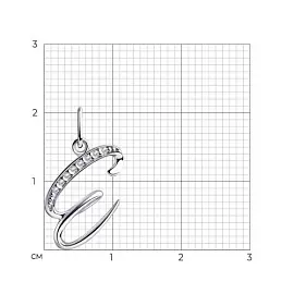 Подвеска буква 94-130-01148-1 серебро Буква Е_1