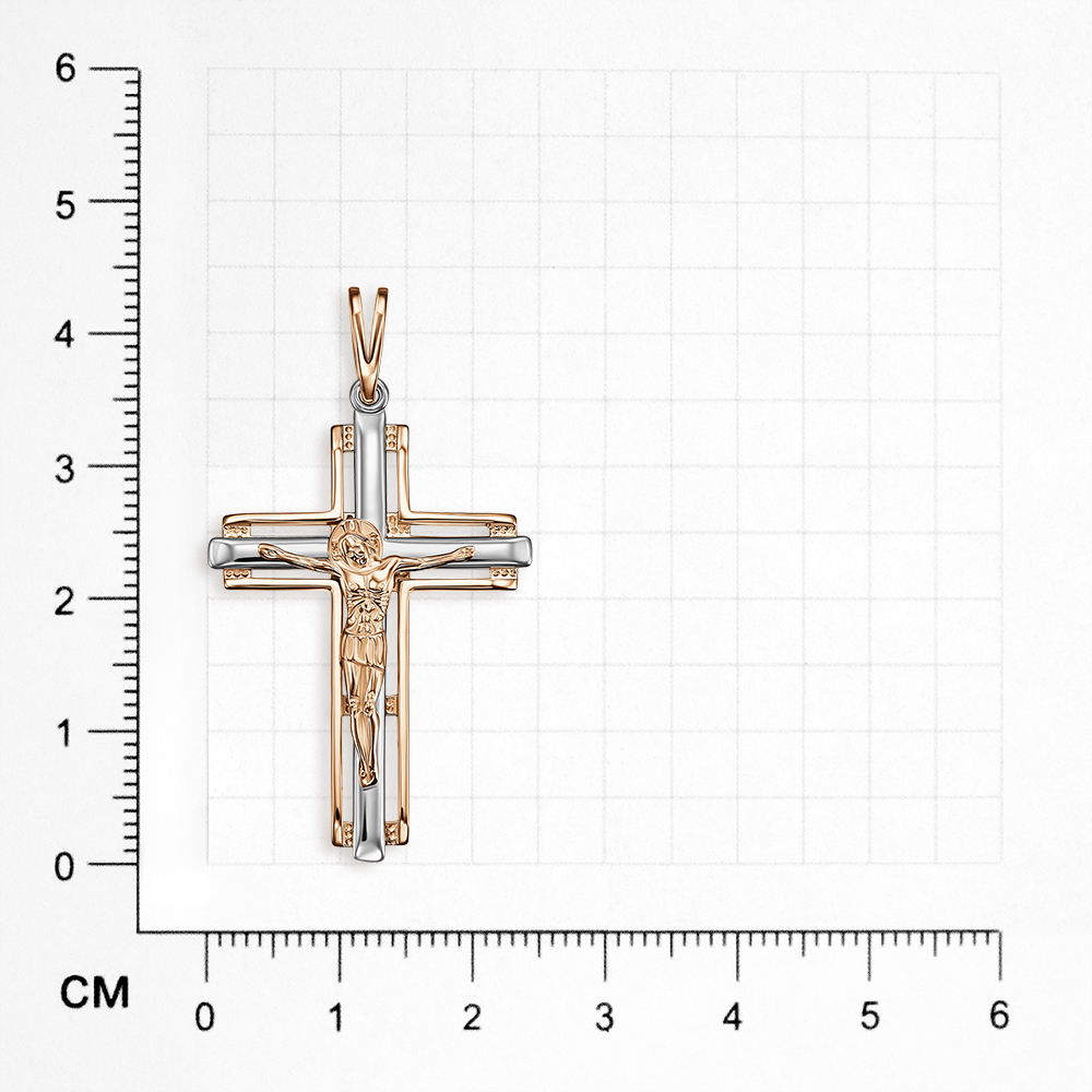 Крест христианский КрестЛСборнБольшой.з585 золото прямой сборный