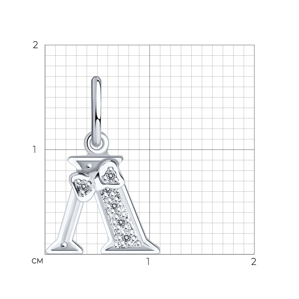 Подвеска буква 94030475 серебро Буква Л